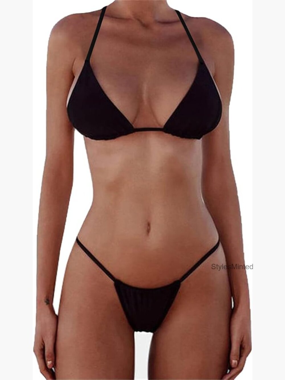 Brazilian Micro String Bikini Push Up Triangle Halter Two Piece Thong Swimsuit
